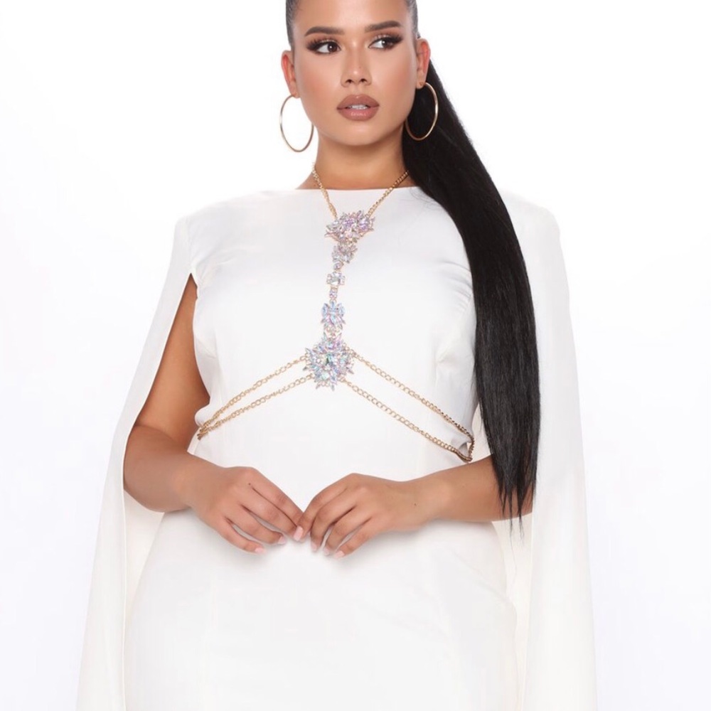 Reflecting A shine mini dress -white.